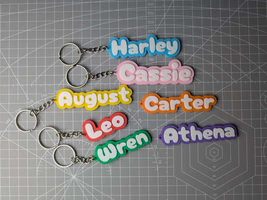 Colour Pop Name Keychain – Bright Personalised Bag Tag