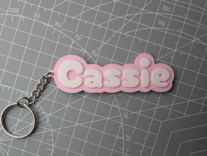 Colour Pop Name Keychain – Bright Personalised Bag Tag